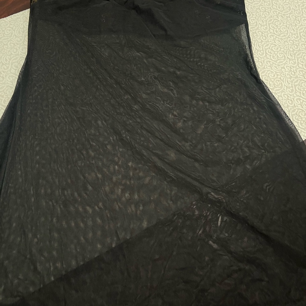 Victoria’s Secret Black Sheer Babydoll Nightgown with Gold Sequin Accent Y2K - Picture 6 of 11